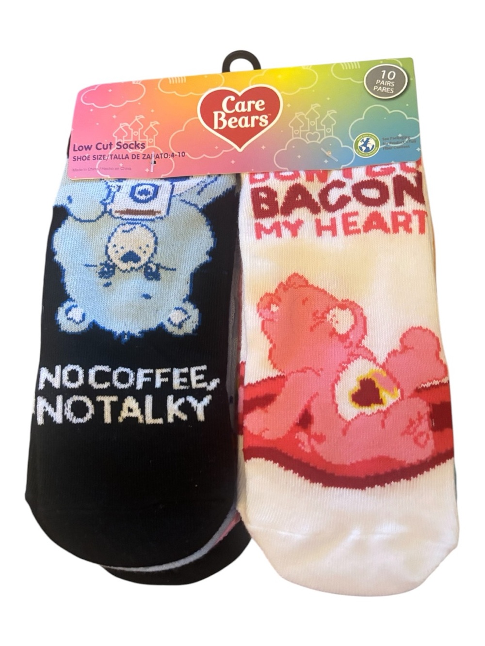 Care Bears Low Cut Socks - shoe size 4-10 NWT 10 pair